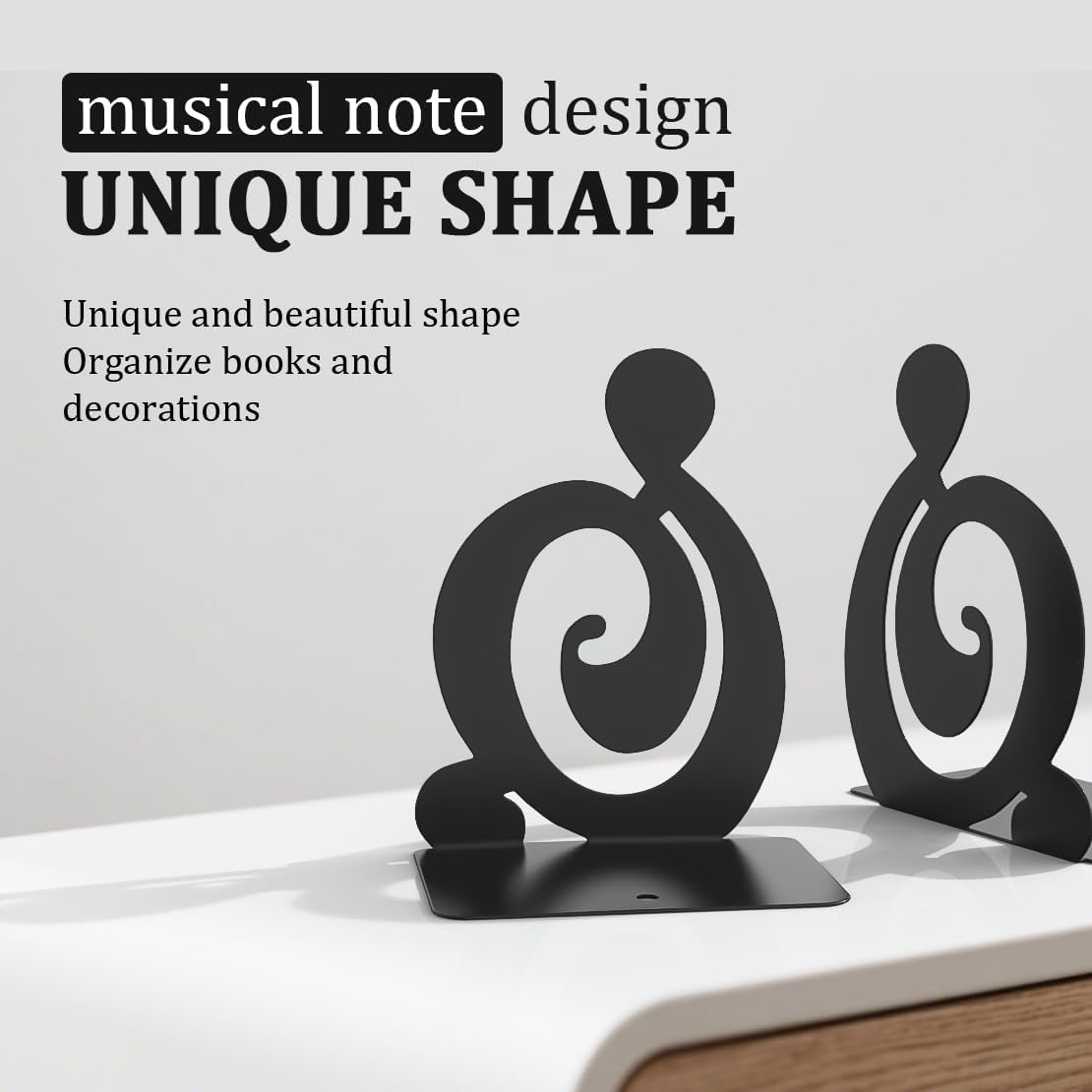Book Ends, Metal BookEnds Heavy Duty bookend (Black 1 Pair)