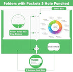 Two Pocket Portfolio Folders, PANDRI 60 Pack 3 Hole Punched 2 Pocket Folders - Image 3