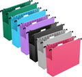 Extra Capacity Plastic Hanging File Folders, 12 Pack Reinforced Expanding Hang by Shutex