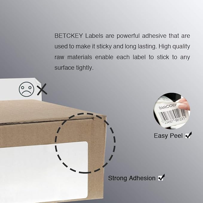 BETCKEY - 4" x 2" Barcode Shipping & Multipurpose Labels Compatible - Image 4