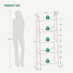 Hzuaneri Ladder Shelf, Bookshelf Bookcase, Freestanding Corner Storage Shelve - Image 2