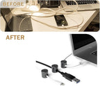 6 Sets Charger Cord Holder, Glossy Black Metal Adhesive Cable Management Clips - Image 4