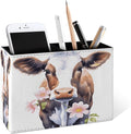 Famame Cow Eating Pink Flowers Pencil Holder by Famame