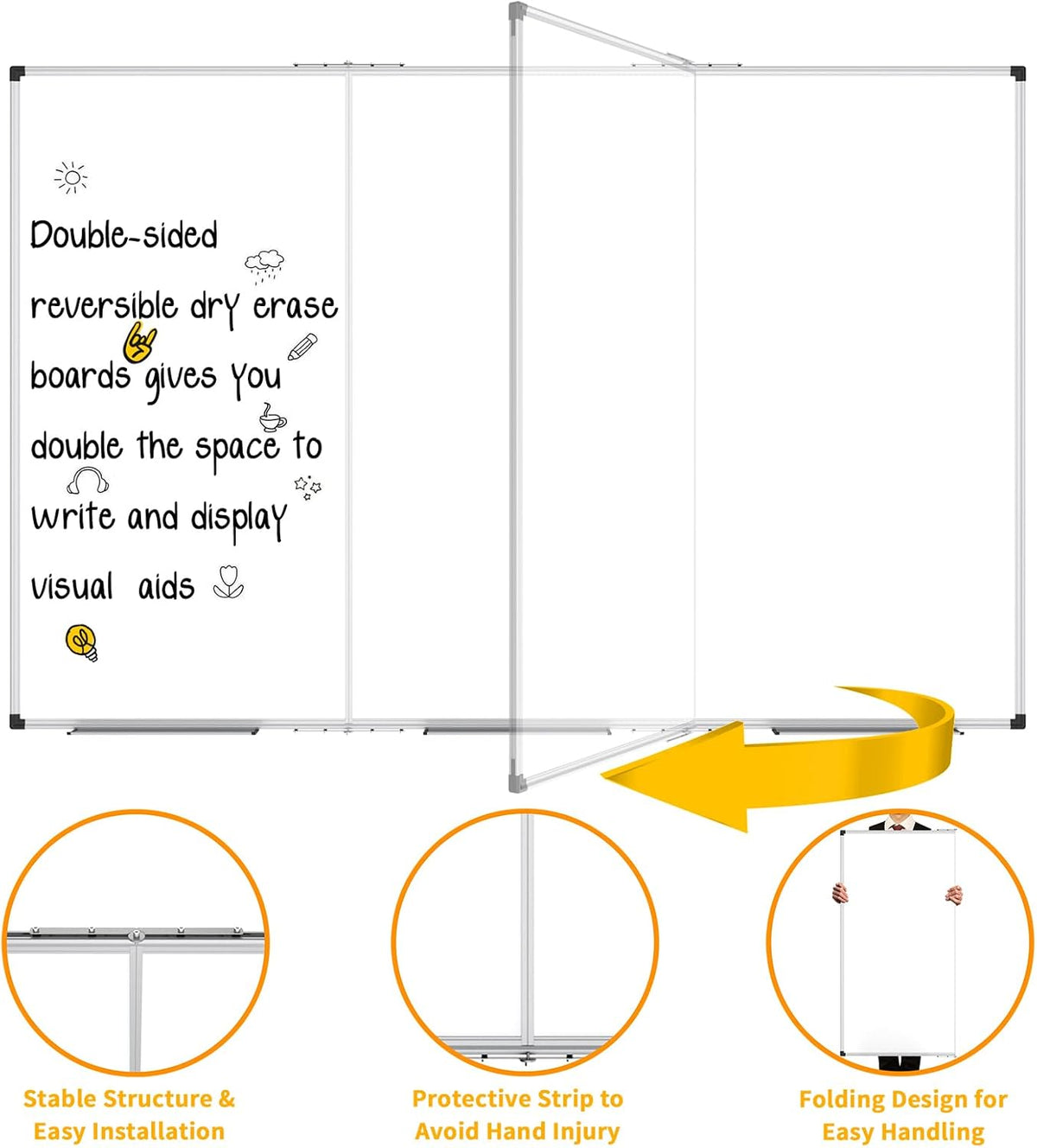 XBoard Extra Large Magnetic Whiteboard 118 x 48 Inch, 10' x 4' Oversi...