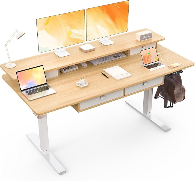 ExaDesk Electric Standing Desk, 63 * 30 Inches Adjustable Height by ExaDesk