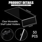 Containlol 50 Pcs Moveable Shelf Label Holders - Image 2
