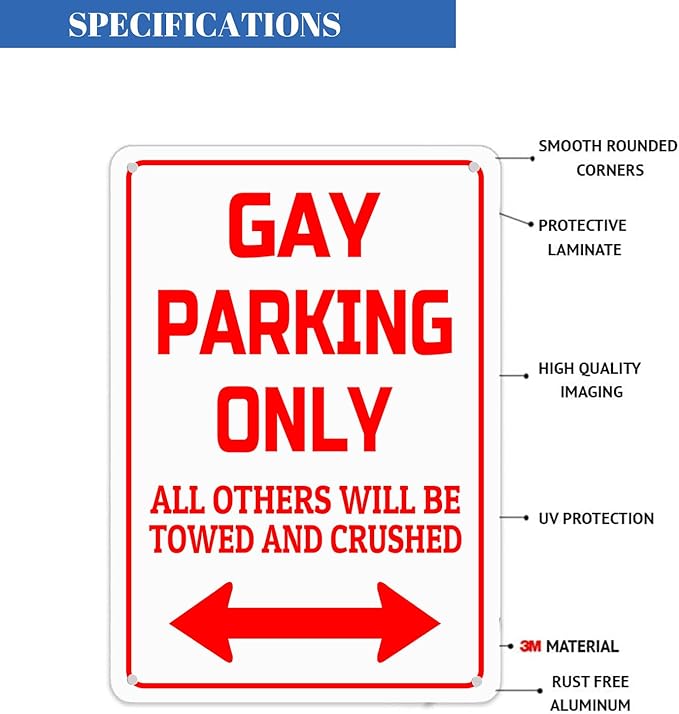 HBXNZ Gay Parking Only Sign Funny Gay Plaque Garage Bar Wall Decor Home Decor - Image 3