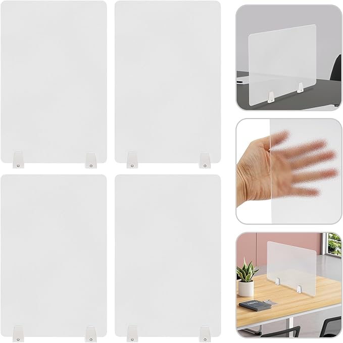 4PCS Desk Dividers Office Partitions, Privacy Desk Panel Protective, Frosted - Image 4