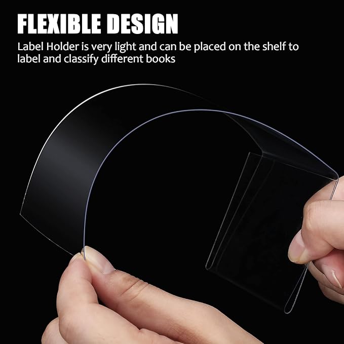 Containlol 15 Pieces Moveable Shelf Label Holders Clear Shelves Tags Moveable - Image 3