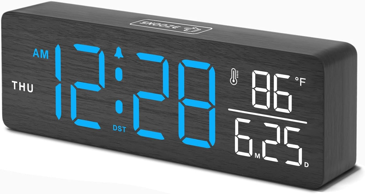 dreamsky wooden digital alarm clock with date &, main product view