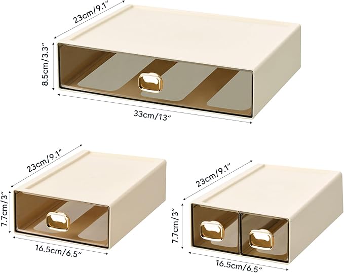 DETEIN 2PACK Stackable Desktop Storage Organizer Plastic Desk Organizer - Image 3