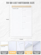 To Do List Notepad for Work, Productivity & Goal Setting, Undated Spiral Daily - Image 3
