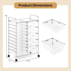 Giantex 15 Drawer Rolling Cart - Image 3