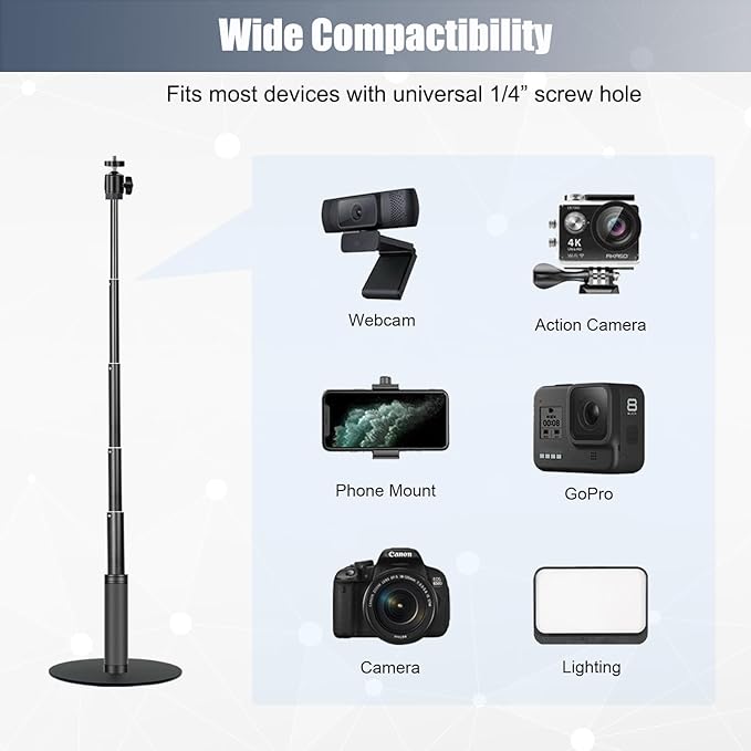JCWINY Webcam Stand, 28 Inch Web Cam Stand - Image 5