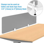 Desk Divider 4 Pcs Desk Privacy Panel 47.2''L x 15.8W'' Office Partitions Grey - Image 7