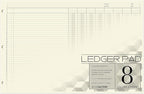 BookFactory Ledger Pad/Large 8 Column Accounting Ledger Columnar Pads by BookFactory