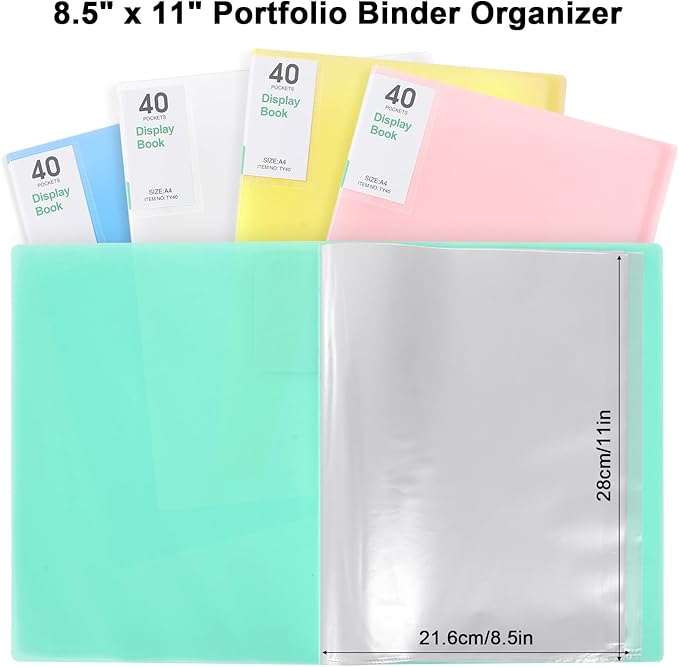 Phyxin Portfolio Binder, 20-Pocket Portfolio Folder 8.5" x 11", Displaying 40 - Image 3