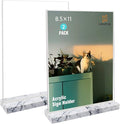 vrupin 2 Pack 8.5x11 Acrylic Sign Holder, Acrylic Frame Natural Marble Base by Vrupin