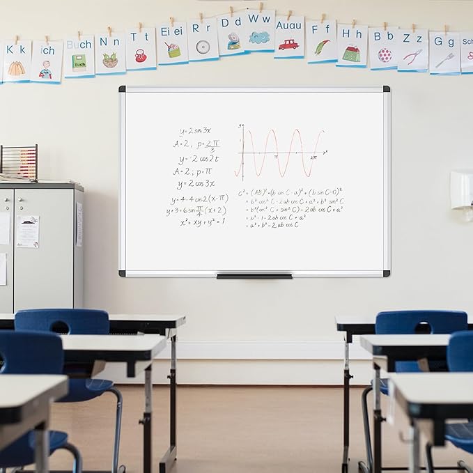 VIZ-PRO Dry Erase Board/Whiteboard, 36 X 24 Inches, Wall Mounted Board - Image 6
