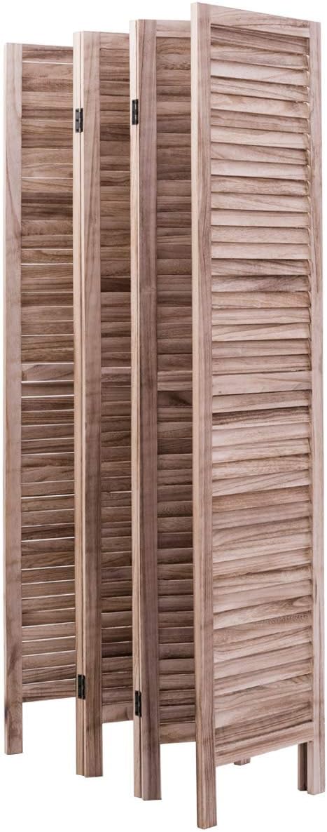 Giantex 6 Panel Wood Room Divider, 5.6 Ft Tall Folding Freestanding Partition - Image 9