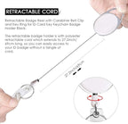 Retractable Badge Holder with Carabiner Reel Clip and Key Ring - Image 4
