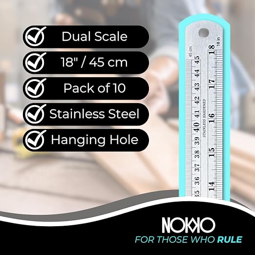 NOKKO Metal Ruler 18 Inch - Image 2