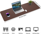 Desk Mat, 35.4" x 17" Leather Desk mat, Desk matt - Image 2