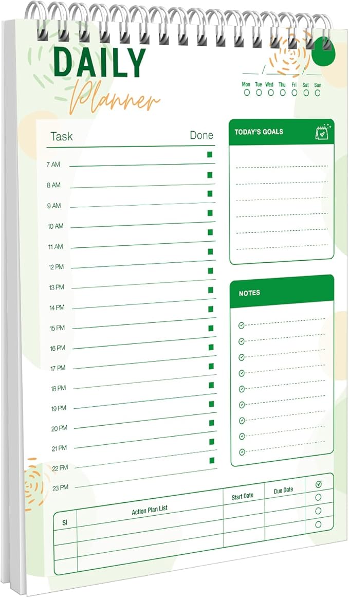 To Do List Notebook Daily Planner A5 CheckList Pad 52 Sheets, 5.9" x 8.2" Daily by CHARMGIFTBOX