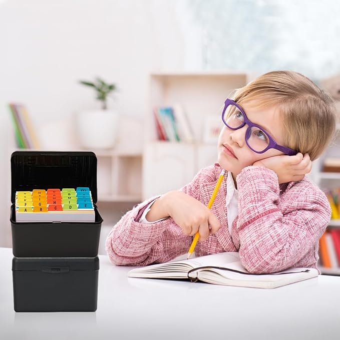 H4D 4x6 Index Card Holder with 100 Heavyweight Ruled Index Cards and 25 Plastic - Image 7