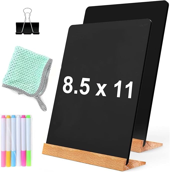 NEWNEWSHOW 2 Pack 8.7x12 Inch Tabletop Chalkboard by NEWNEWSHOW