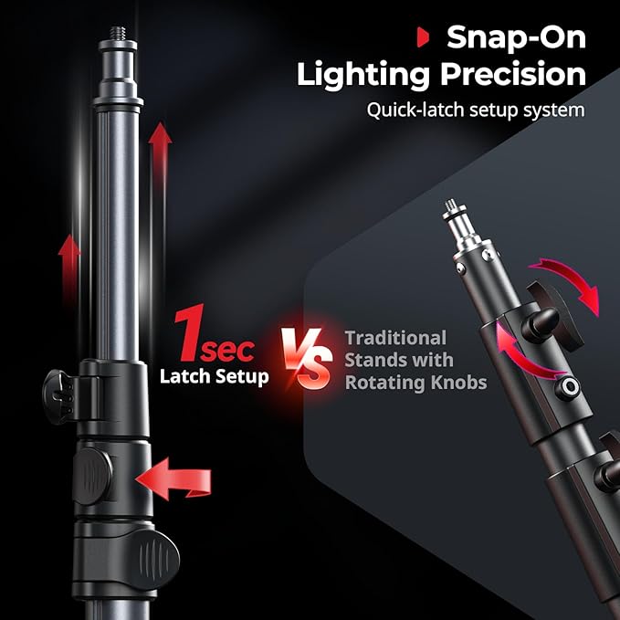 SMALLRIG 74.8"/ 6.23 ft Adjustable Light Stand Photography, Max Load 8.8 lb - Image 7
