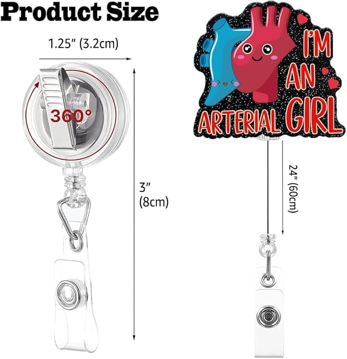 Sixrip I'm an Arterial Girl Retractable Glitter Badge Reel - Image 2