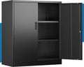Metal Storage Cabinet, 36" Locking Cabinet with Adjustable Shelves for Garage, Office (Black)