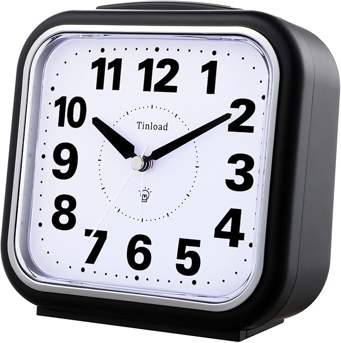 Tinload 5.5" Large No Ticking Analog Alarm Clock, Silent Readable - Image 6