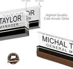 Artblox Personalized Office Desk Name Plate and Business Card Holder | Clear - Image 8