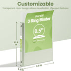 SUNEE 1/2 inch Binder 3 Ring 1 Pack, Sage Green - Image 7