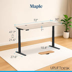 UPLIFTDESK V3 2-Leg Maple Laminate Wood Standing Desk – Adjustable Height - Image 2