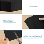 OcePor 100 Sheets Black Cardstock 12” x 18”, 92lb/250gsm Black Card Stock - Image 3