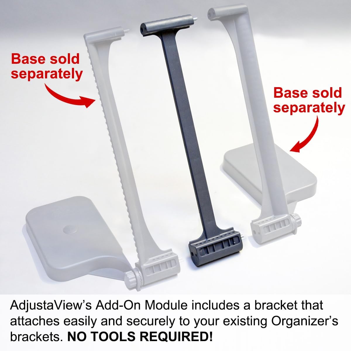 Ultimate Office ADD-ON for AdjustaView EXPANDABLE Desk Organizers, BK Pkts