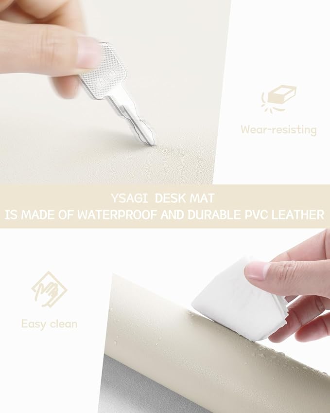 YSAGi Non-Slip Leather Desk Pad, Desk Matt - Image 4