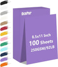 OcePor 100 Sheets Purple Cardstock Paper, Colored Printer Paper 8.5 x 11 by OcePor