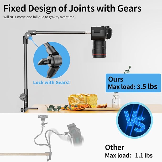 KDD Tablet Stand Holder, Adjustment iPad Phone Mount, 27in Long Arm Webcam - Image 5
