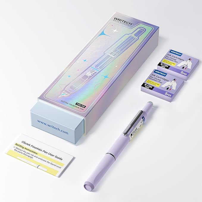 WRITECH Retractable Fountain Pen Set: Fine Nib Black Ink Premium Gift Box - Image 8