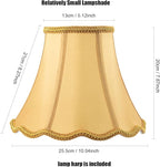 Bell Lamp Shade, Saangseon Scalloped Gold Fabric Lampshade Replacement - Image 2