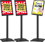INNOVSIGN 3Packs Heavy Duty Adjustable Pedestal Poster Sign Stand, 11x17