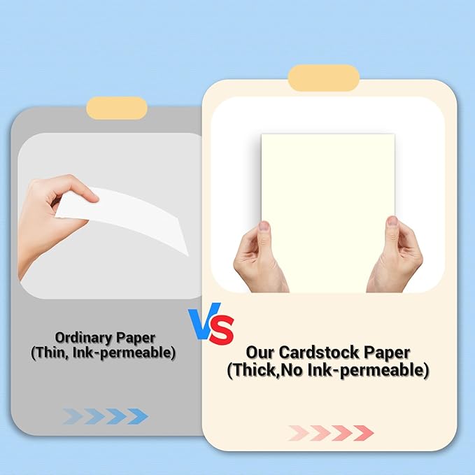 Cardstock 8.5 x 11, Thick Printer Paper 75 lb/200 gsm, 40 Sheets Cream Card - Image 4