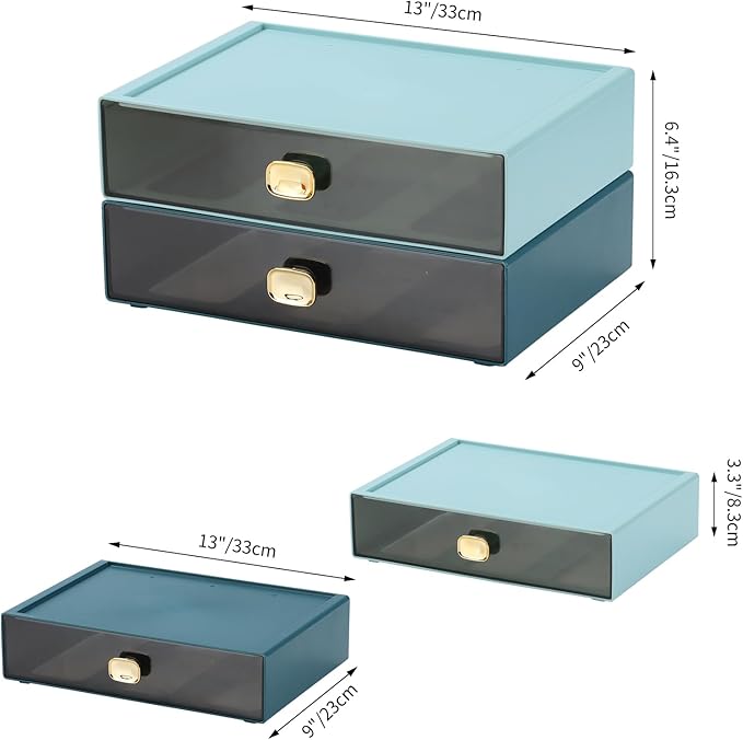 OSteed Spacious Desktop Storage Box, 1 Large Storage Drawer, Stackable Office - Image 3