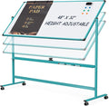 Mobile Whiteboard on Wheels, 48x32 Inches Rolling Whiteboard, Magnetic Dry by Tankee