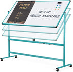 Mobile Whiteboard on Wheels, 48x32 Inches Rolling Whiteboard, Magnetic Dry by Tankee