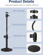 Puroma Webcam Stand Goose-Neck Mount Stand Upgraded Desktop Stand - Image 3